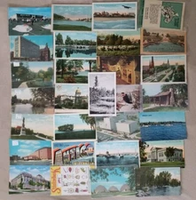 Wisconsin Postcard Lot Of 30 Not Posted 1901-1960's Wis PC, Most In Sleeves