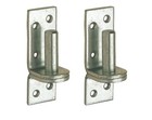 PAIR OF 16MM 5/8" HOOK ON PLATE GATE HINGE Pin Band Silver Galvanised Heavy Duty
