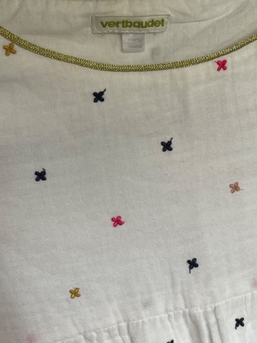 Vertbaudet Ecru Cream Smock Top Tunic Button detail girls 13/14 yrs - Picture 9 of 18