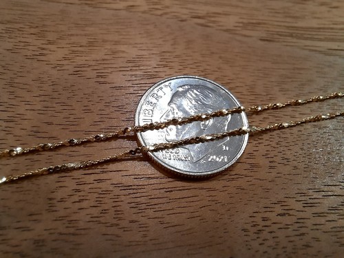 15.75" 18K Yellow Gold 1.0mm Twisted Serpentine Chain Necklace - 1.631 grams - Picture 7 of 15