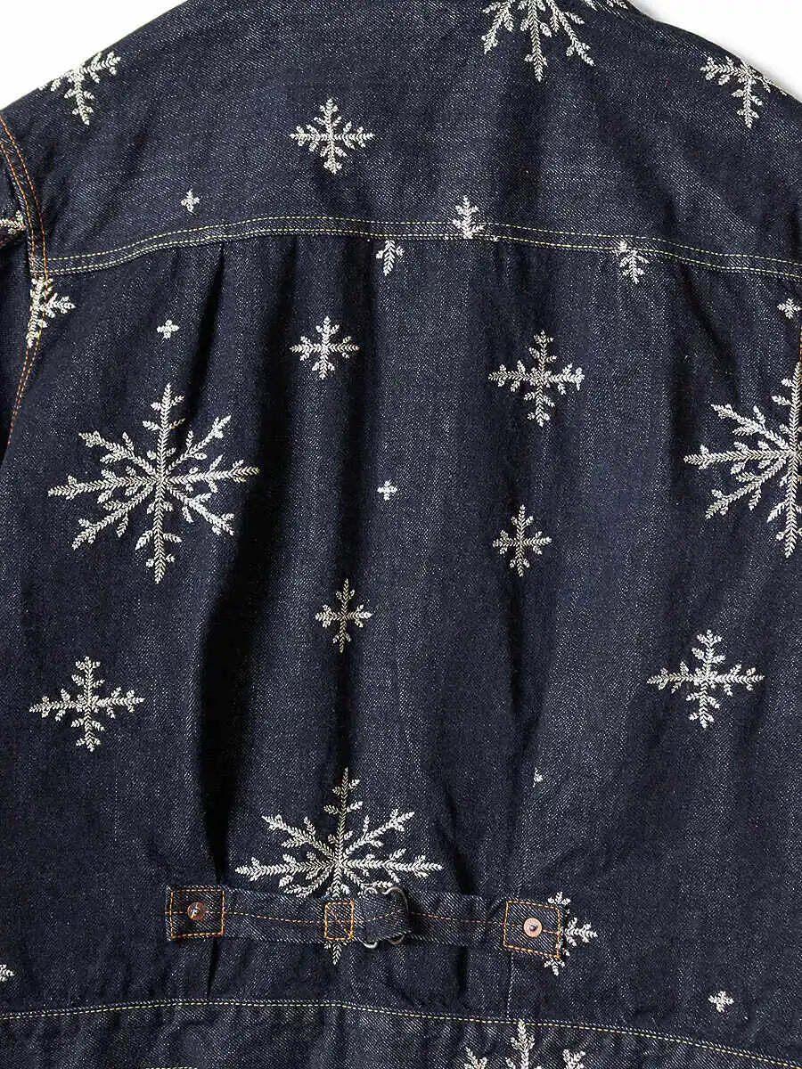 ジャケット・アウター Cording Embroidery Detail Cotton Over Kapital 14oz denim snow pattern embroidery 1ST JKT Jacket