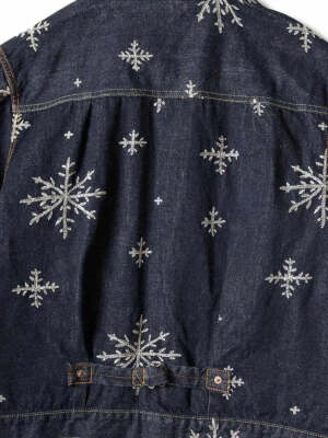 KAPITAL 雪柄 デニムジャケット Kapital 14oz denim snow pattern embroidery 1ST JKT Jacket