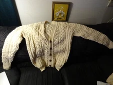 HOUSE OF DONEGAL WOMENS HAND LOOMED IN IRELAND 100% WOOL BUTTON DOWN SWEATER NWT