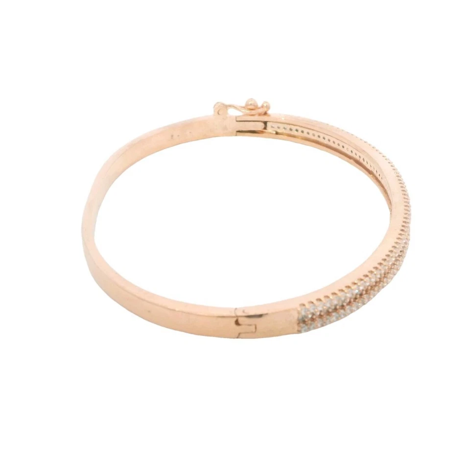 Pulsera de circonita cúbica tachonada chapada en oro rosa para niñas y mujeres FB-1107 Foto 4 de 4