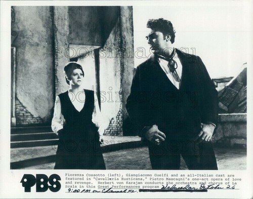 1978 Press Photo Giangiacomo Guelfi Fiorenza Cossotto Cavalleria Rustican Opera