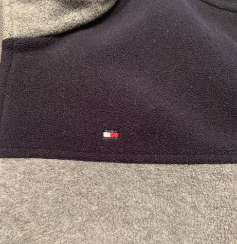 Tommy Hilfiger Chaqueta Cremallera Completa Para Hombre M Polar Polar Gris Simulado Cuello Bolsillos - Imagen 5 de 9