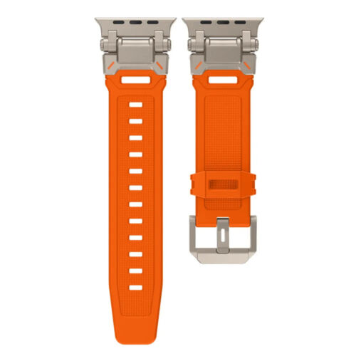Steel Mechanical Rubber Strap for Apple Watch Ultra 2 9 8 7 6 Mod Band Bracelet - Picture 26 of 34