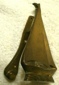 Vintage Solid Br Sailboat Ship Door Knocker Nautical Decor Image Is Loading Vintage Solid Br Sailboat Ship Door Knocker Nautical