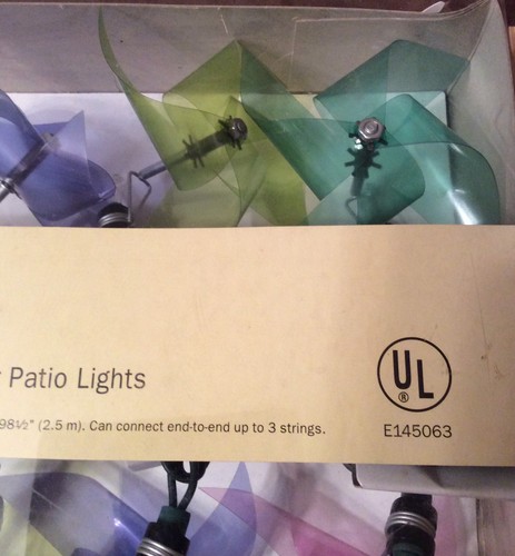 Set Of 10 Indoor/outdoor Patio String Lights Pinwheels By Linen 'n Things New - Picture 3 of 7