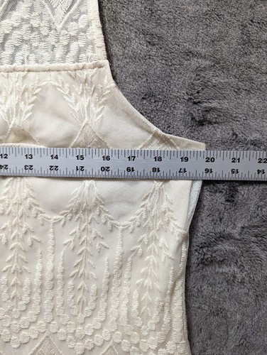 Maurices Shift Dress Lace Overlay Button Back Women's Size Large Cream - Picture 7 of 12