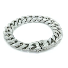 ANTI-TARNISH Cuban Miami Link 9" High Polish Stainless Steel 16mm BRACELET