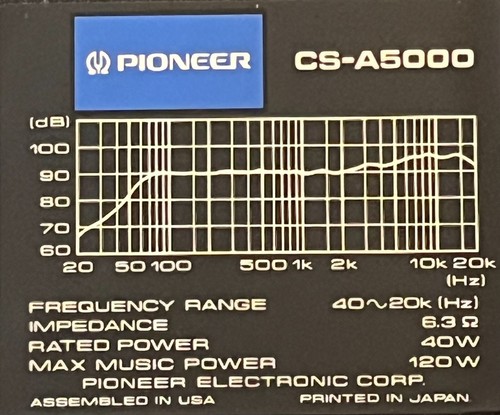 PIONEER CS-A5000 SPEAKERS - Soft Dome Tweeter/Polydynamic Mid/IMG Dynamic Driver - Picture 3 of 9