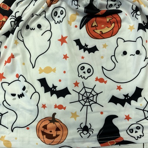 White All Over Halloween Ghost Pumpkin Print Long Sleeve Dress Kid Girls Size 5Y - Picture 8 of 9