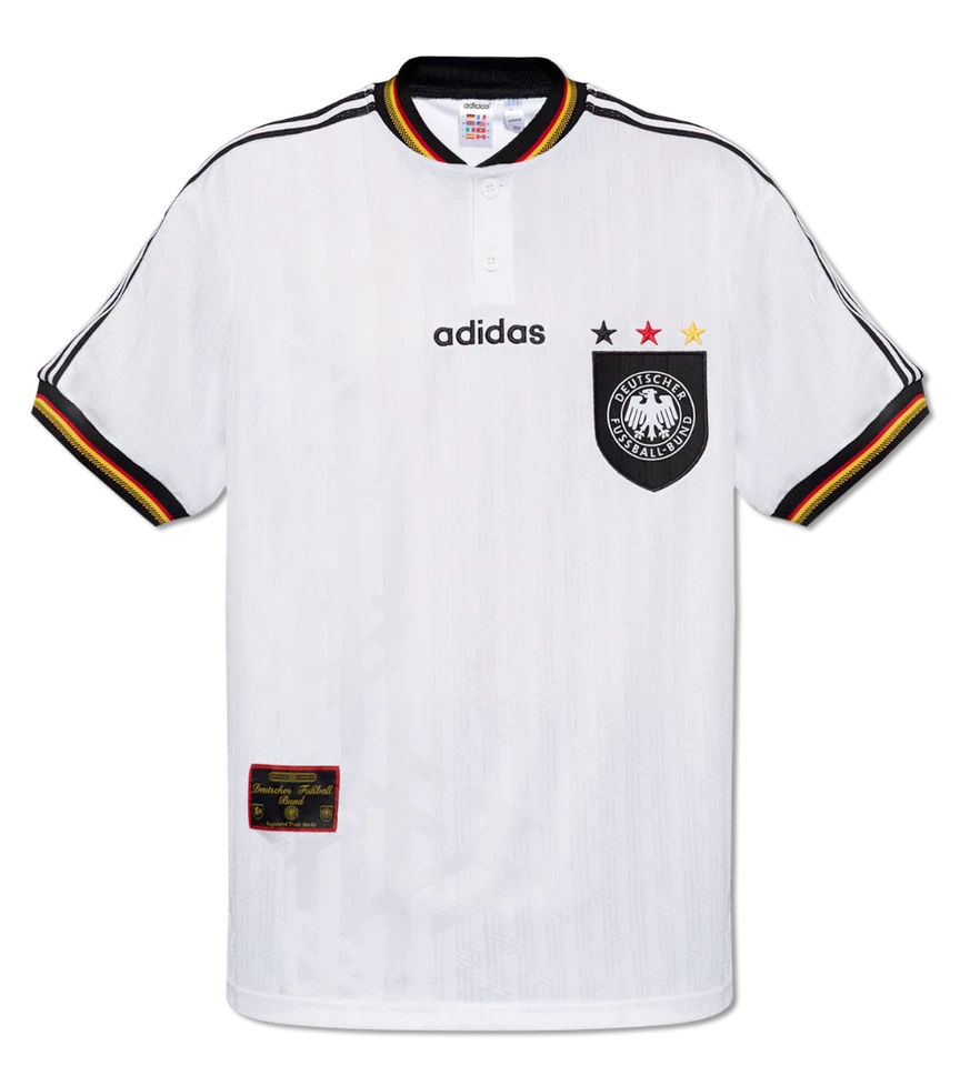 Camiseta deportiva clásica del equipo de fútbol de Alemania retro Adidas blanca talla para hombre Foto 3 de 4
