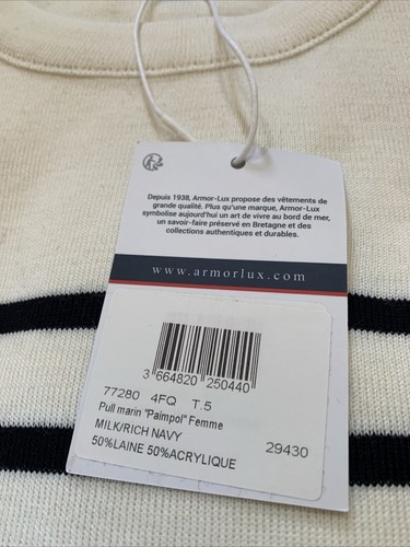 Armor Lux Women's Paimpol Breton Fisherman Jumper, 5, New With Tag's RRP £105 - Picture 7 of 8
