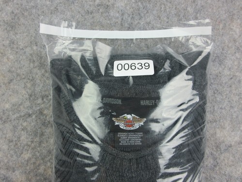 Harley Davidson Extra Large L Wool Sweater Embroidered 1903 Gray Black Mens - Picture 12 of 12