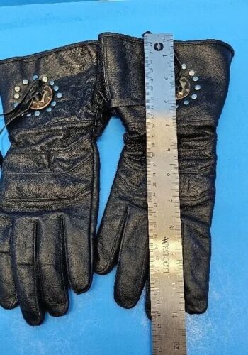Women's Xelement Leather Motorcycle Jacket Black/Pink ~Size M~ & Gauntlet Gloves - Picture 20 of 24