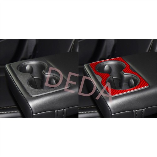 Cubierta de panel de soporte de vaso de agua trasero de fibra de carbono roja apta para Jeep Cherokee 2014-18 - Imagen 3 de 14