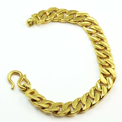 24K Solid Yellow Gold Men Link Bracelet 96.7 Grams 9999 | eBay