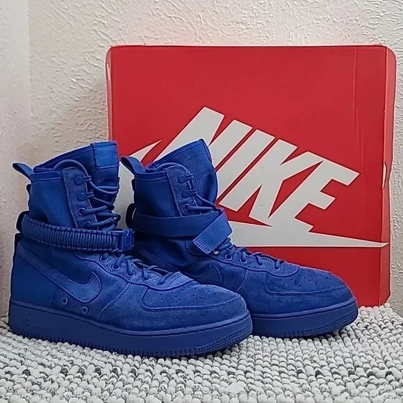 Nike Air Force 1 SF Game Azul Real Gamuza Hombres Zapatillas Botas 864024-401 Talla 12 Foto 4 de 4