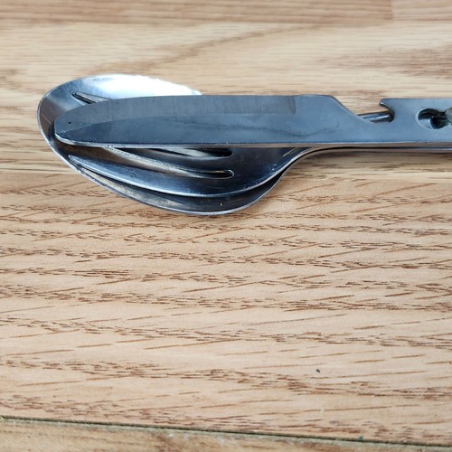 Juego de cubiertos vintage de acero inoxidable Japón cuchillo/tenedor/cuchara camping/viaje - Imagen 4 de 8