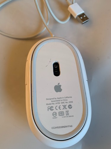 Apple Mouse Multi Control Wired USB 2.0 Mighty Mouse With Scroll Ball A1152 #2 - Picture 2 of 2