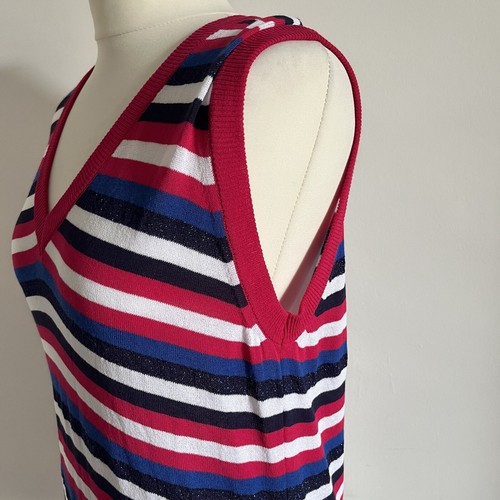 Kettlewell Tank Top Size Large Multi Stripe Navy Sparkle Layer Winters - Picture 6 of 11