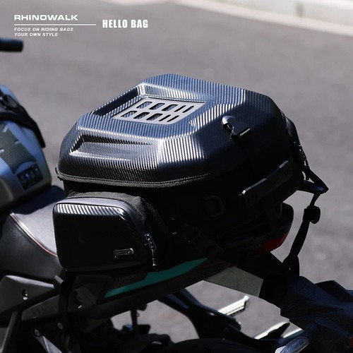Borsa coda moto Rhinowalk impermeabile espandibile borsa sedile posteriore rigida - Foto 5 di 11