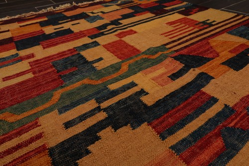 4' x 6'3" Hand Woven Wool Turkish Kilim Flatweave Area Rug Contemporary - Picture 7 of 7