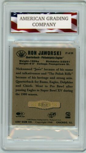 1997 Leaf #21 Ron Jaworski 1948 Reproduction Autograph 1835/1948 - Picture 2 of 2