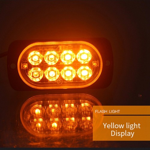 6500K 8 LED Yellow Strobe Truck Hazard Beacon Flash Warn Emergency Lamp Light - Picture 5 of 6