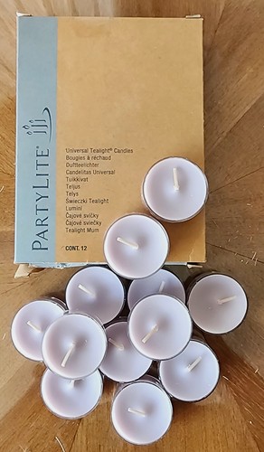 NEW Retire PartyLite Tealight Candle GERANIUM CITRONELLA Round Votives Box of 12 - Picture 2 of 4