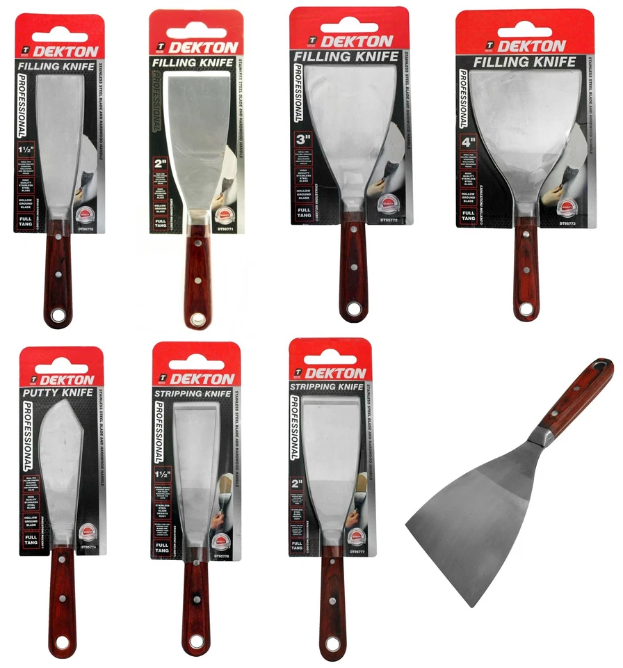 Dekton Stainless Steel Wallpaper Paint Stripper Filling Putty Knife Tang Scraper