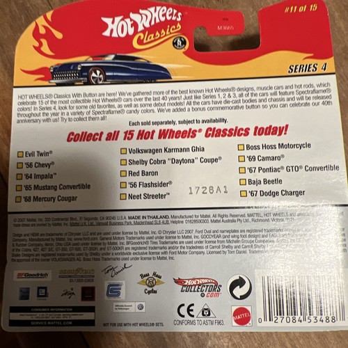 Hot Wheels Classics Series 4 #11 OF 15 Boss Hoss Motorcycle w/Badge Green - Picture 4 of 4