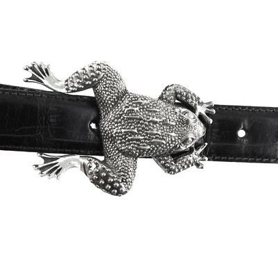Hartnell Ladies Vintage Frog Belt Genuine Black Leather  display picture 1