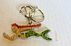 Beadworx glass bead art work retired mermaid keychain 2 3/4” redhead red hair