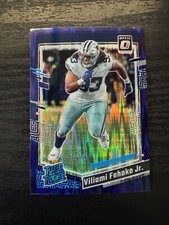 2023 Donruss Optic Football Viliami Fehoko Jr. Rated Rookie Purple Shock #229