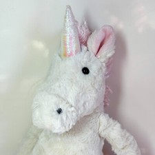 Jellycat Bashful Unicorn Plush White Cream Pink 12" Stuffed Animal