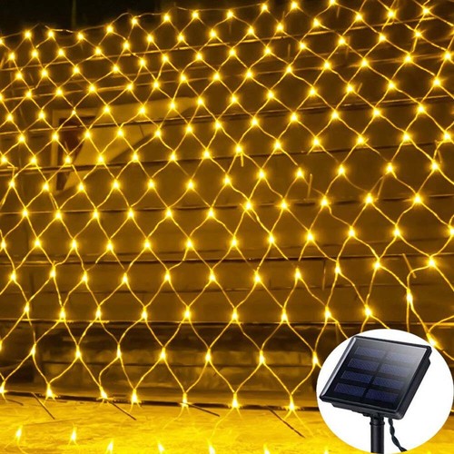 Solar LED Mesh Net Curtain Light String Fairy Wedding Party Garden Outdoor Xmas - Picture 13 of 16