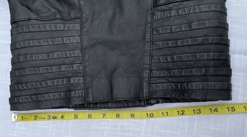 Chaqueta de cuero Reiss para mujer talla 4 negra chaqueta con pecho de motocicleta Dbl - Imagen 8 de 12