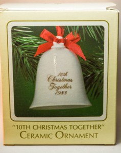 Hallmark-10th-CHristmas-Together-Ceramic-Bell-1983-Keepsake-Ornament