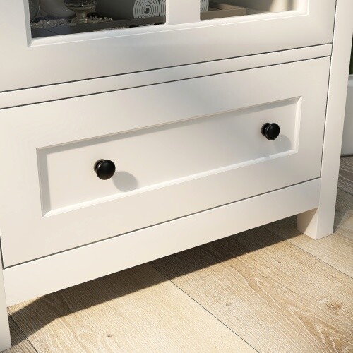 22" Buffet Storage Cabinet with Single Glass Doors, White - Picture 6 of 6