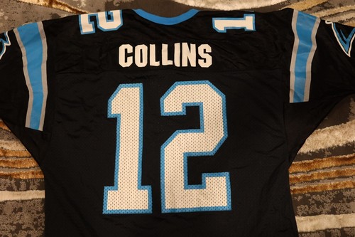 Vintage Wilson Carolina Panther Kerry Collins Black Blue Football Jersey Mens XL - Picture 3 of 7