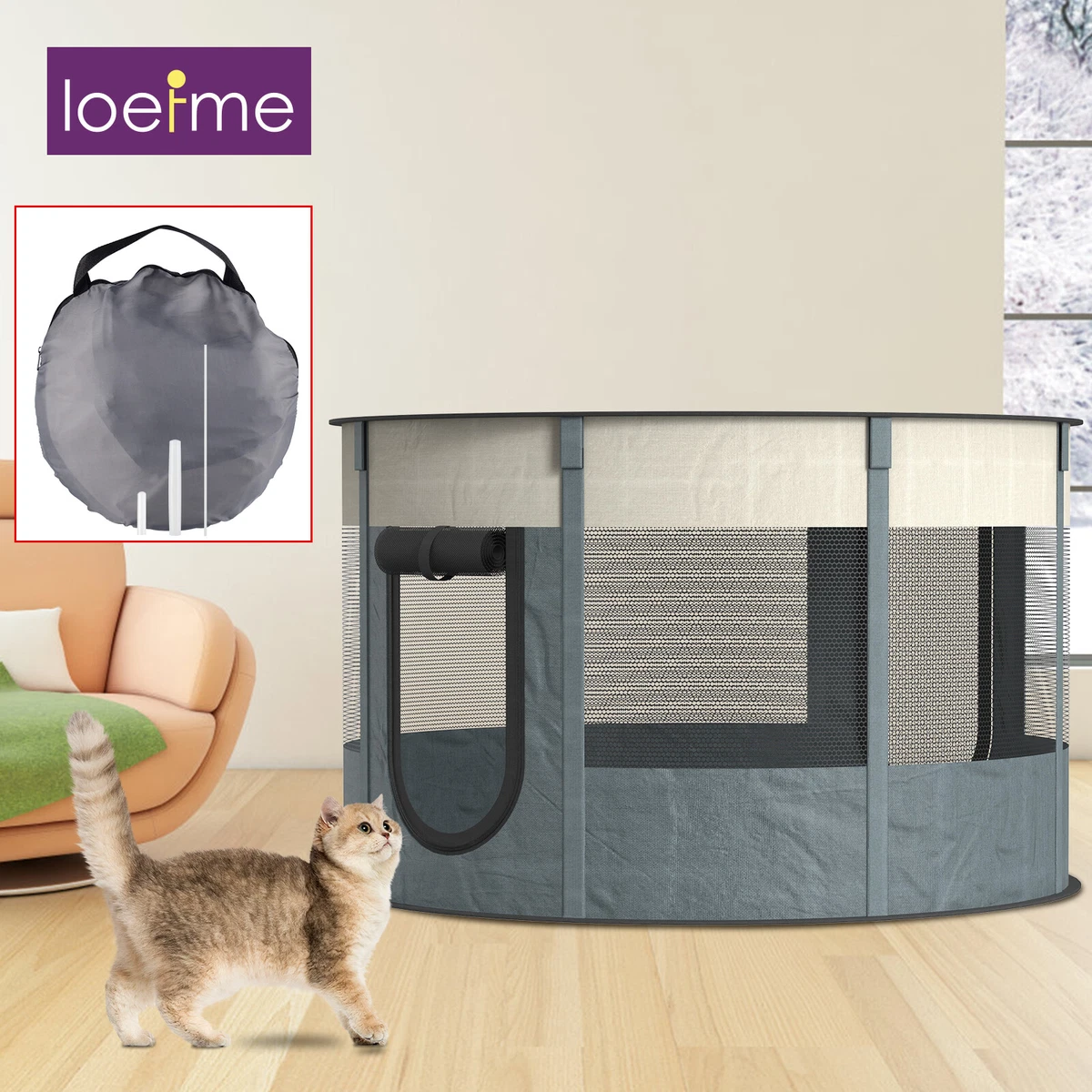 Large Foldable Fabric Dog Crate Cat Cage Pet Travel Fence Puppy