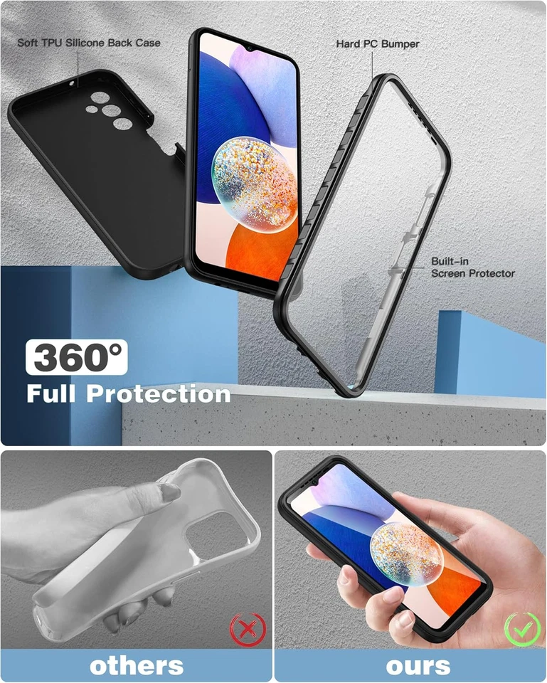 FNTCASE para Samsung Galaxy A14-5G Funda: Funda protectora de silicona a prueba de golpes para teléfono Foto 2 de 4