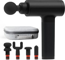 Sharper Image Powerboost Massage Gun 3.0 with 5 Attachments, 6 Speeds - Black
