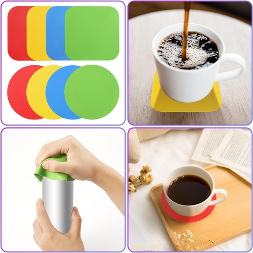 8 Pack Rubber Jar Lid Opener Gripper Pads for Weak Hands Seniors Kitchen Tool - Picture 7 of 8