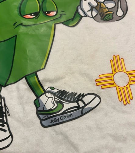 Jolly Green 420 Smoking New Mexico Weed White T-shirt Small - Bild 3 von 6