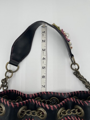 Vintage Y2K Tua Braccialini Collectors Shoulder Bag Vibrant Handbag Floral Pearl - Picture 16 of 17