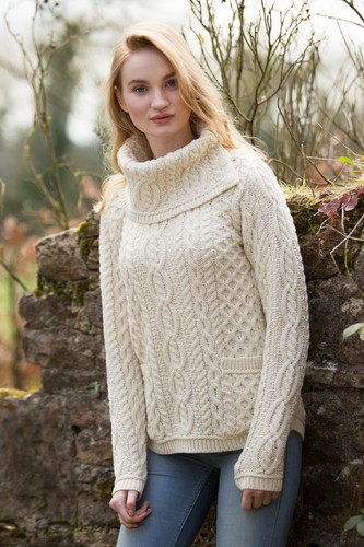 Aran Crafts Ladies Knit Shirt Tail Cowl 